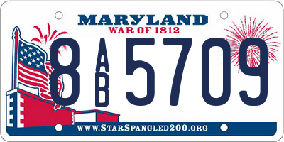 MD license plate 8AB5709