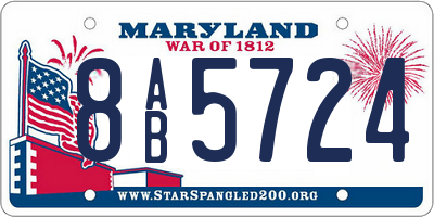 MD license plate 8AB5724
