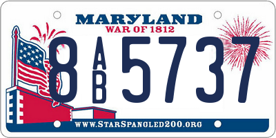MD license plate 8AB5737