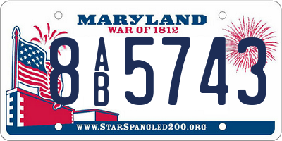 MD license plate 8AB5743