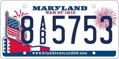 MD license plate 8AB5753