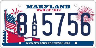 MD license plate 8AB5756