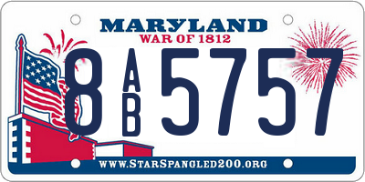 MD license plate 8AB5757