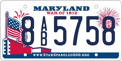 MD license plate 8AB5758