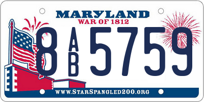 MD license plate 8AB5759