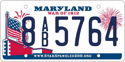 MD license plate 8AB5764