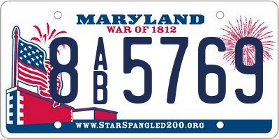 MD license plate 8AB5769