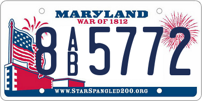 MD license plate 8AB5772