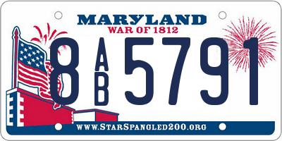 MD license plate 8AB5791