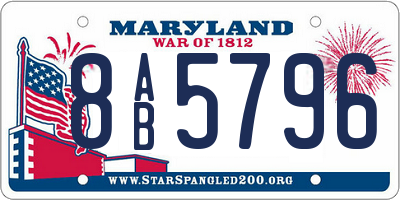 MD license plate 8AB5796