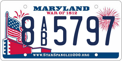 MD license plate 8AB5797