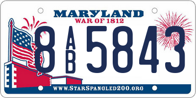MD license plate 8AB5843