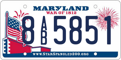 MD license plate 8AB5851