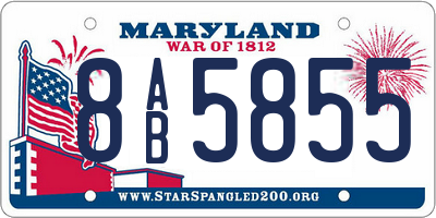MD license plate 8AB5855