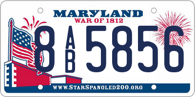 MD license plate 8AB5856