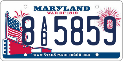 MD license plate 8AB5859