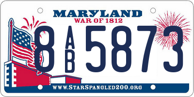 MD license plate 8AB5873