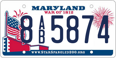 MD license plate 8AB5874