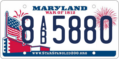 MD license plate 8AB5880