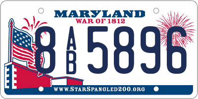 MD license plate 8AB5896