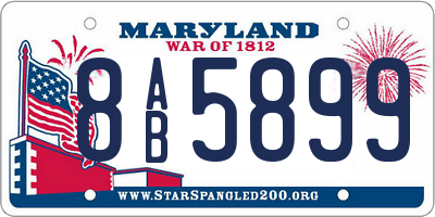 MD license plate 8AB5899