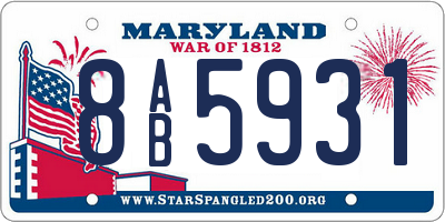 MD license plate 8AB5931
