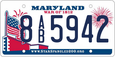 MD license plate 8AB5942
