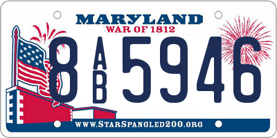 MD license plate 8AB5946