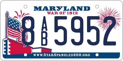 MD license plate 8AB5952