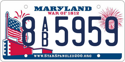 MD license plate 8AB5959