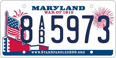 MD license plate 8AB5973