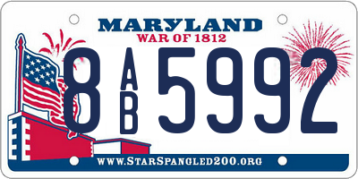 MD license plate 8AB5992