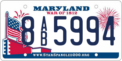 MD license plate 8AB5994