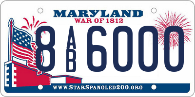 MD license plate 8AB6000