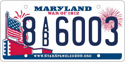 MD license plate 8AB6003