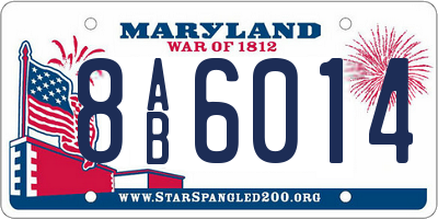 MD license plate 8AB6014