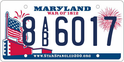 MD license plate 8AB6017