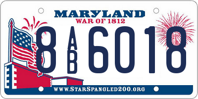 MD license plate 8AB6018