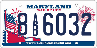 MD license plate 8AB6032