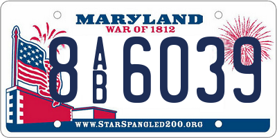 MD license plate 8AB6039