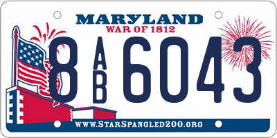 MD license plate 8AB6043