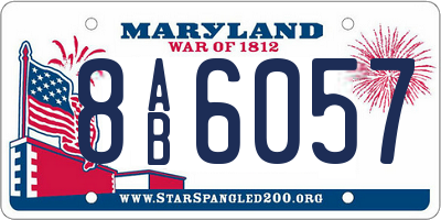 MD license plate 8AB6057