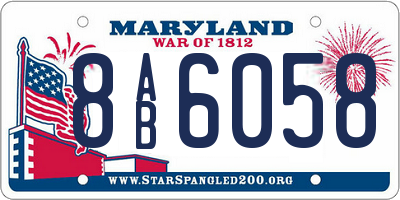 MD license plate 8AB6058