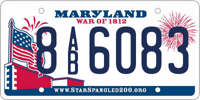 MD license plate 8AB6083