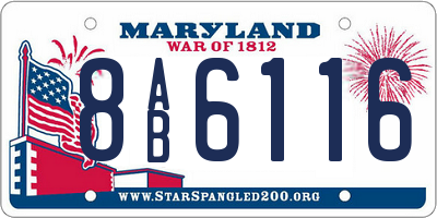MD license plate 8AB6116