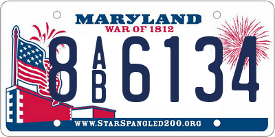 MD license plate 8AB6134