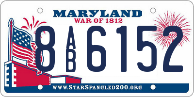 MD license plate 8AB6152