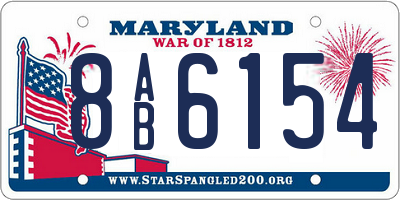 MD license plate 8AB6154