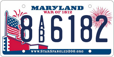 MD license plate 8AB6182
