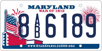 MD license plate 8AB6189